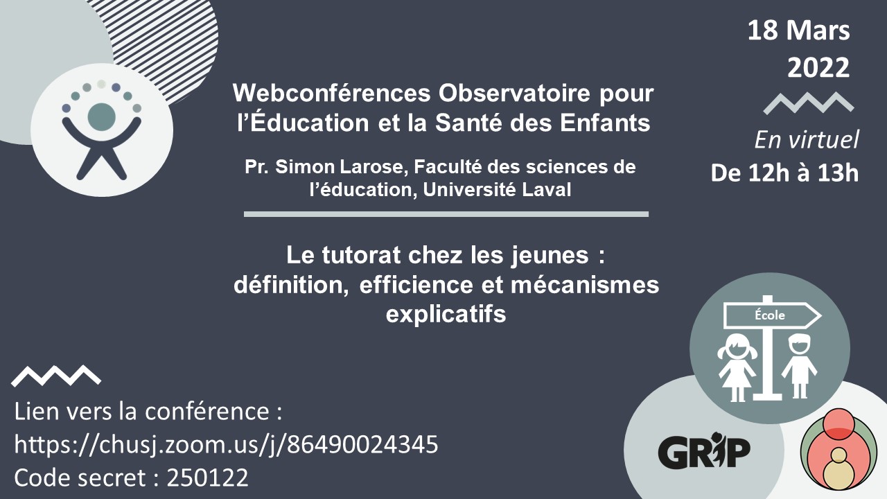 Webconférences OPES Simon Larose L'Observatoire pour l'Éducation et
